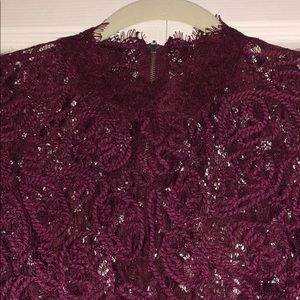 Burgundy Zara lace shirt
